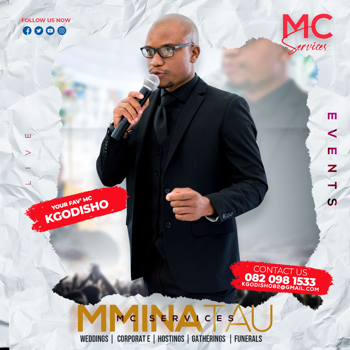 Mmina Tau MC Services Texture Flyer